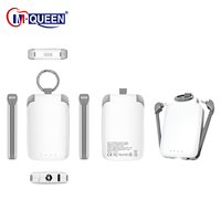 Llavero con Banco de Energía y Logotipo Personalizado, Batería de Litio-Polímero, Mini Ultra Delgado, Portátil, 1500mAh, 2 en 1, Cargador Rápido Tipo-C 10W, Material ABS