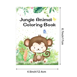 TY006 binatang liar hutan pesta jerapah gajah DIY buku mewarnai warna kartun DIY buku lukisan grafiti untuk pesta anak-anak