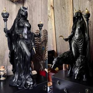 Gothique Hekate Résine Sculpture Écologique <span class=keywords><strong>Sorcellerie</strong></span> Autel Statue Sombre <span class=keywords><strong>Déesse</strong></span> Décor Occulte Collection Figurine - Product Image 4