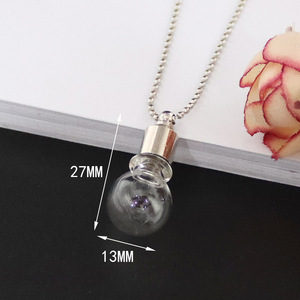 Collier pendentif en verre avec flacon ouvrable de style ethnique chaîne remplaçable avec bouteille de parfum ouvrable pendentifs et breloques à la mode - Product Image 1