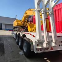 Semi-remorque surbaissée 3 essieux 60 tonnes avec essieux Fuwa, 3 lignes, 6 essieux, semi-remorque surbaissée