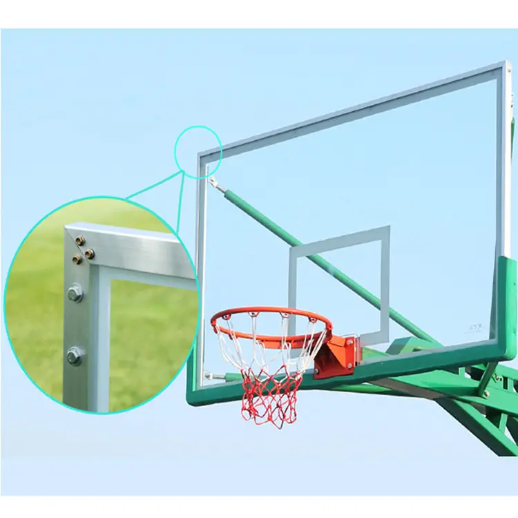 12mm FIBA standard size fiberglass basketball hoop backboard glass basketball backboard