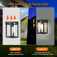 Ampoule LED E27 moderne en aluminium moulé sous pression Détecteur de mouvement Applique murale solaire extérieure pour jardins, cours et parcs
