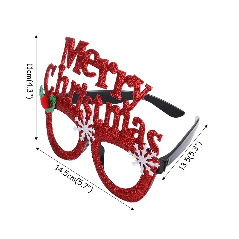 Christmas Santa Snowman Glasses Glitter Party Glasses Frames Festival Decoration Costume Reindeer Eyeglasses for Holiday