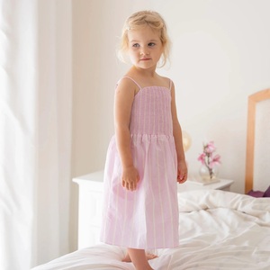 Abito Estivo da Spiaggia Traspirante ed Ecologico con Spalline e Linea ad A, in Cotone a Righe per Bambine e Ragazze, ODM - Product Image 6