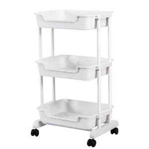 Il Servizio DELL'OEM 3 Tier Cucina Casa Verdura Spa della Filovia di Plastica di Rotolamento Carrello di Stoccaggio Bagno - Product Image 2