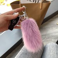 Porte-clés en fourrure de renard pour sac à main féminin