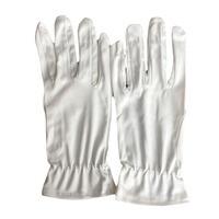 Gants d'inspection pour bijoux et pièces de monnaie, en microfibre polyester blanc et noir, gants de salle blanche, sans poussière, sans peluches, antistatiques