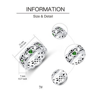 友情ジュエリー 925スターリングシルバー 誕生石 ケルトノット アイリッシュノット クラダーリング 女性用 - Product Image 2