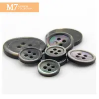 ZM179 Factory Direct Sale Natural Material Shell Buttons 4 -Holes Black Shell Button For Business Suit