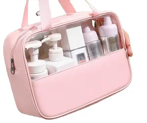 Grote Waterdichte Transparante Pvc Vrouwen Make Up Case Reizen Rits Beauty Wash Organisator Toilettas Opslag Cosmetische Tas