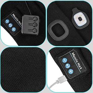 Winter Music Sports LED <strong>Lights</strong> <strong>Hat</strong> Custom Sports Beanies <strong>Hats</strong> for Men Women Headlamp Bluetooth Beanie - Product Image 5
