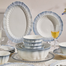 Factory Hot Sales Commercial Kitchen Wholesale European Luxury Decorative Plates Ceramic Dish <b>Set</b> - Product Image 4