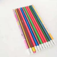 Ensemble de crayons en bois HB à pointe dure pour le bureau et l'école avec logo personnalisé, forme hexagonale et ronde, cadeau promotionnel