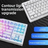 Clavier à touches gravées latéralement Contour 40, touches en PBT avec dégradé, touches topographiques à axe magnétique, touches blanches