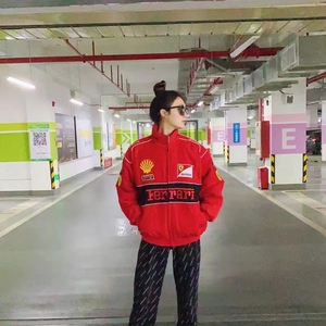 Cappotto invernale da uomo XL Racing Team giacca da ciclismo Set in cotone traspirante ricamato stile Casual per moto - Product Image 6