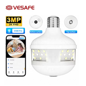 Vesafe V380 PRO Bombilla Reflectora HD PTZ Inalámbrica de 3MP con <span class=keywords><strong>Sensor</strong></span> CMOS de Visión Nocturna para Cámaras de Vigilancia de Seguridad del Hogar - Product Image 1