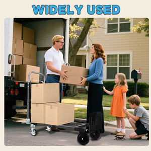 Troli Lipat 3 in 1 Tugas Berat, Dapat Diubah Menjadi Gerobak Dorong Baja Portabel dengan Gagang Teleskopik dan Roda Karet - Product Image 5