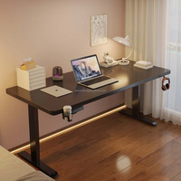 Bureau sur pied électrique en bois à 2 moteurs, réglable en hauteur Bureau d'ordinateur pour la maison avec fonction de support assis