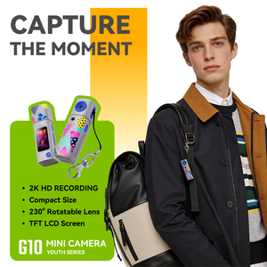 Kamera Digital Anak 2K Mini Video <span class=keywords><strong>Camcorder</strong></span> Kamera Saku Isi Ulang dengan Lensa Putar Layar LCD Hadiah Ulang Tahun Anak - Product Image 5