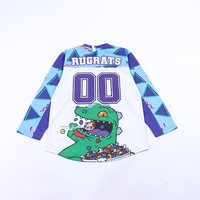TF Jersey hoki Fashion kustom desain kaus tim pria bordir grosir Jersey hoki es