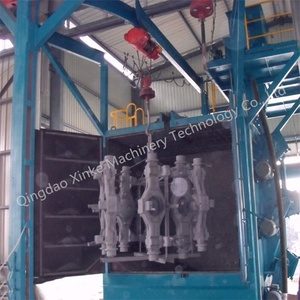 Qingdao Xinke Q37 industriale trasportatore sopraelevato sabbiatura macchina gancio tipo granigliatura motore nucleo acciaio colpo di pulizia - Product Image 3