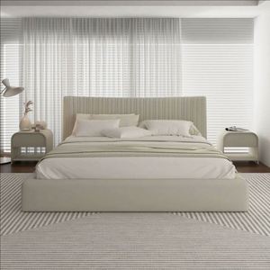 Lit de style italien Shang Yu Shi Jia, moderne et simple, double ou queen size (1,5/1,8 m), haut de gamme pour chambre principale, avec connexion Internet - Product Image 2