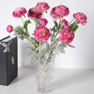 <span class=keywords><strong>3D</strong></span> 3 đầu đổ xô qianzi lulian mô phỏng hoa mẫu đơn 50cm nhà phòng khách trang trí bàn Lưới Đỏ tiktok Cuốn sách nhỏ màu đỏ - Product Image 2