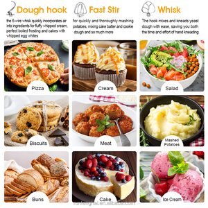 Máy trộn đứng điện <span class=keywords><strong>1500W</strong></span> 5L với móc nhào bột, tô trộn bằng thép không gỉ, thiết kế đầu nghiêng - Thiết bị nhà bếp gia đình - Product Image 3