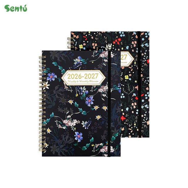 Cross-border High Quality Spiral Binding A5 Paper Cover English Weekly Planner 100 Sheets Custom Color Customizable Schedule