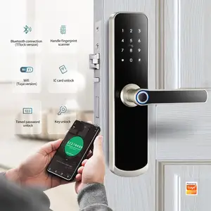 Умный смарт-замок с защитой от кражи, биометрический умный электронный дверной замок Wi-Fi TTLock Tuya для дома, квартиры, офиса