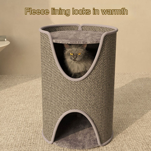 Cama cueva para gatos con forma de árbol cerrado, de sisal duradero, multinivel, personalizada al por mayor, para hogares con varios gatos - Product Image 4