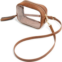Stade personnalisé approuvé clair sac à bandoulière mode mignon Gameday concert PVC transparent sac de messager avec pompon