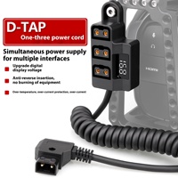 D-TAP à V-Mount Câble de conversion d'alimentation de caméra à batterie un à trois avec gaine en PVC à affichage numérique Anton B-Type