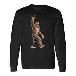 T-shirt a maniche lunghe Bigfoot Ampu con design grafico girocollo nero - Product Image 1