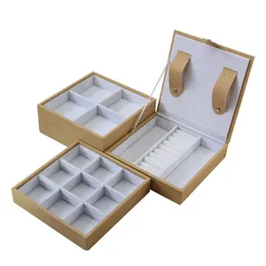 Custom in pelle PU impilabile anello gioielli organizzatore vassoio per cassetto orecchino collana scatola di immagazzinaggio