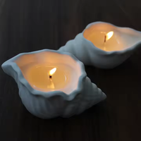 Coffrets cadeaux de belles bougies coquillages Parfumeries personnalisées Vente en gros Pot de gypse en cire de soja pour plante Bougies parfumées pour la décoration