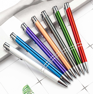 Stylo bille rétractable en métal à double encre, avec anneau argenté, personnalisable avec logo, idéal pour hôtels et bureaux – Fournisseur direct usine - Product Image 1