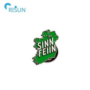 Fabrication irlandaise émail broche personnalisé vert irlande irlandaise <span class=keywords><strong>Sinn</strong></span> Fein épinglette insigne personnalisé <span class=keywords><strong>Sinn</strong></span> Fein avec carte irlandaise broche broche - Product Image 2