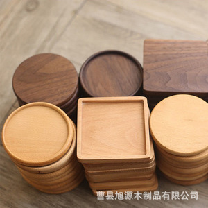 Wooden Coaster <b>Square</b> Round Cup Holder 8.8cm x 7.6cm Durable Heat Insulation Mat For <b>Coffee</b> Tea <b>Table</b> Use - Product Image 3