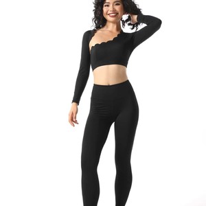 Yoga <strong>Clothing</strong> Women's Comfortable Skin-friendly Breathable Quick Dry Lace Chest Pad Spandex/Nylon Shockproof Long Sleeve Tight - Product Image 3
