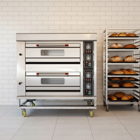 Four à sole électrique commercial RW-60D, nouvelle conception, haute productivité, équipement de cuisson Crown B, 3 niveaux, 6 plateaux