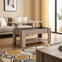 Table basse contemporaine en bois avec plateau relevable et rangement