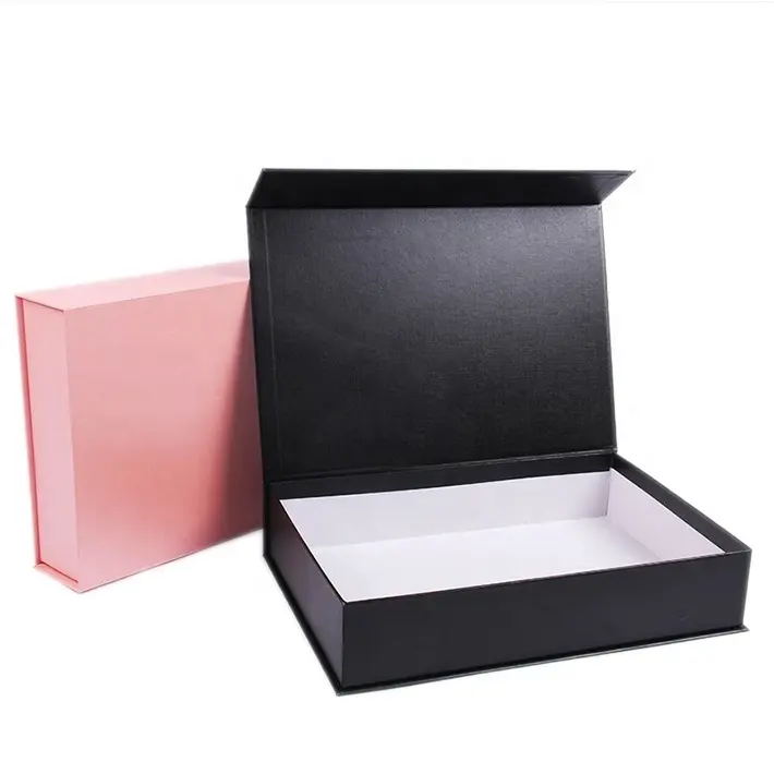 Custom logo printed rigid cardboard flip lid Apparel Boxes Clothing Packaging Paper Box