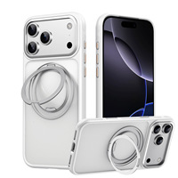 360 °   Étui de protection robuste antichoc en TPU et PC avec anneau magnétique rotatif pour iPhone 18 Pro Max, anti-rayures