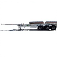 Semi-remorque plateau à fond plat de haute qualité, 20-53 pieds, 2-5 essieux, capacité maximale de 60 tonnes, pour conteneurs, vente de marque