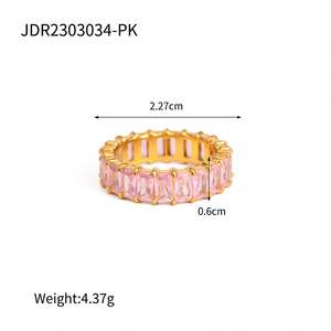 แหวนสแตนเลสคุณภาพสูง 18k ประดับเพชรซิคอน ดีไซน์ทันสมัย ไม่ลอก ไม่หมอง แหวนเฉพาะกลุ่ม เครื่องประดับสำหรับผู้หญิง - Product Image 6