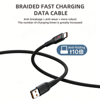 Nouveau câble de charge rapide pour téléphone portable lumineux de nuit, adopte une conception à double port C, matériau nylon PVC, TYPE-C universel