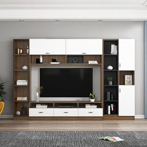 Soporte de TV de madera maciza de roble nórdico moderno, muebles negros para el hogar para sala de estar u hotel, gabinetes de oficina industriales escandinavos - Product Image 5