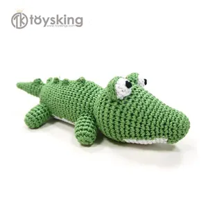 Peluche Crocodile personnalisée pour bébé, jouet tricoté à la main, Amigurumi, 100%